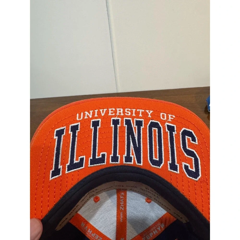 Vintage Illinois Fighting Illini Hat Snap‎ Back Mens NCAA Football Zephyr Y2K
